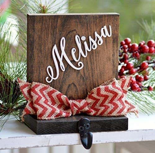 Amazon.com: Personalized Christmas Stocking Holder For Mantle Or