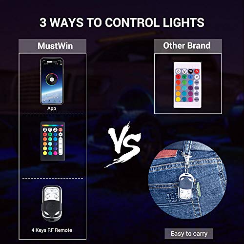 MustWin RGB LED Rock Lights, 90 LEDs Multicolor Neon Underglow