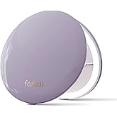 Fancii Mini Taylor Compact Magnifying Mirror with LED Light, 10x/1x, Rechargeable, 3 Light Settings, Dimmable - Small Lighted Travel Handheld Mirror for Pocket, Handbag, Purse, 2-Sided (Purple)