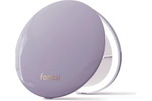 Fancii Mini Taylor Compact Magnifying Mirror with LED Light, 10x/1x, Rechargeable, 3 Light Settings, Dimmable - Small Lighted Travel Handheld Mirror for Pocket, Handbag, Purse, 2-Sided (Purple)