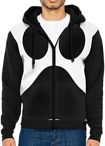 PrimoFore Men's Full Zip Hoodie Dog PAW Print Clip Art Hooded Sweatshirt