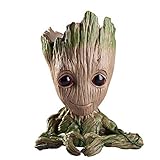 Flowerpot Treeman Baby Groot Succulent Planter Cute Green Plants Flower Pot with Hole Pen Holder (Heart)
