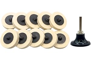 WA GRINDER 10PACK - 2'' inch Wool Sanding Disc, Wool Felt Quick Change/Roll & Lock/Male R-Type Disc, Surface Polishing Buffin