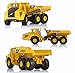 Happy Cherry 1:87 Scale Diecast Excavator Six-wheel Dumper Truck Diecast Model Construction Vehicle Pull Back Action Car Model Toys