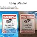 HISVISION Video Surveillance Sign 4-Pack, No Trespassing Metal Reflective Warning Sign, UV Protected & Waterproof, 10