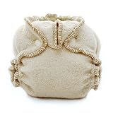 Kissaluvs Cotton Fleece Fitted Diaper, Unbleached, 0 - Newborn 5-15lbs