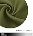 NICETOWN Bedroom Curtain Panels Blackout Draperies, Thermal Insulated Solid Grommet Blackout Drapes for Christmas Decoration (1 Pair, 42 by 45-Inch, Olive Green)