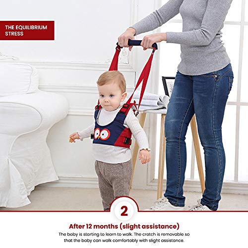 Baby Harness for Walking - Handheld Kids Walker Helper - Toddler Walking Assistant Belt - Infant Walking Wings - Child Learning Walk Support Assist Trainer Tool - for 7-24 Month Old (Blue)