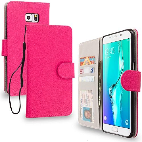 Samsung Galaxy S6 Edge Plus Case, ANiceSeller Flip PU Leather ID Card Slots Wallet Case for For Samsung Galaxy S6 Edge Plus S6 Edge+ (Hot Pink)