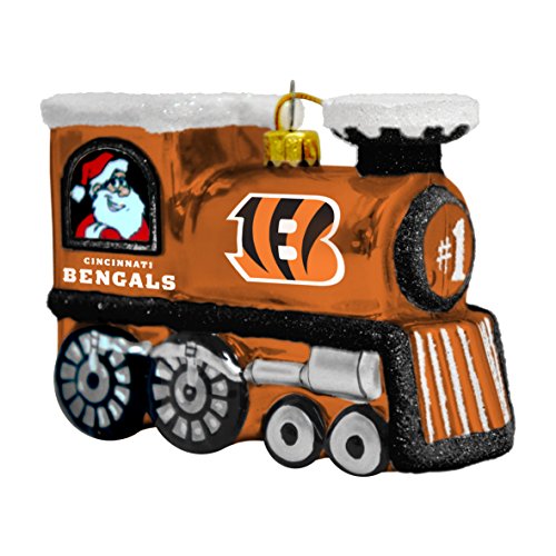 Cincinnati Bengals Glass Train Ornament