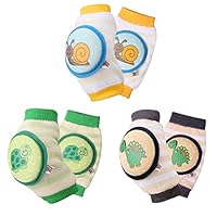 Ava & Kings Baby Knee Pads for Crawling - Babies Stuffs Gift Ideas for Infants - Protect Elbows and Legs w/Breathable Warmer Cotton and Anti-Slip Elastic - Unisex for Boys & Girls - Set of 3