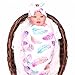 Galabloomer Baby Sleep Swaddle Blanket Large and Bow Headband Set 47 inch X 47 inch Feather