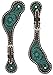 Turquoise Cross Carved Turquoise Flower Ladies' Spur Straps Dark Oil 45-0425, 1 Count (Pack of 1)