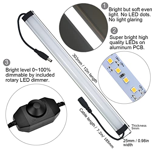 Litever Kitchen Under LED Lighting Kit Plugin, Super Bright, 6