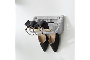 Wall Mounted Slipper Rack for Bathroom Shoe Organiser, Grey