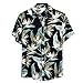 Mlide Mens Cotton Button Down Short Sleeve Hawaiian Shirt Leisure Vacation Swim Top,Black,XXXLthumb 2