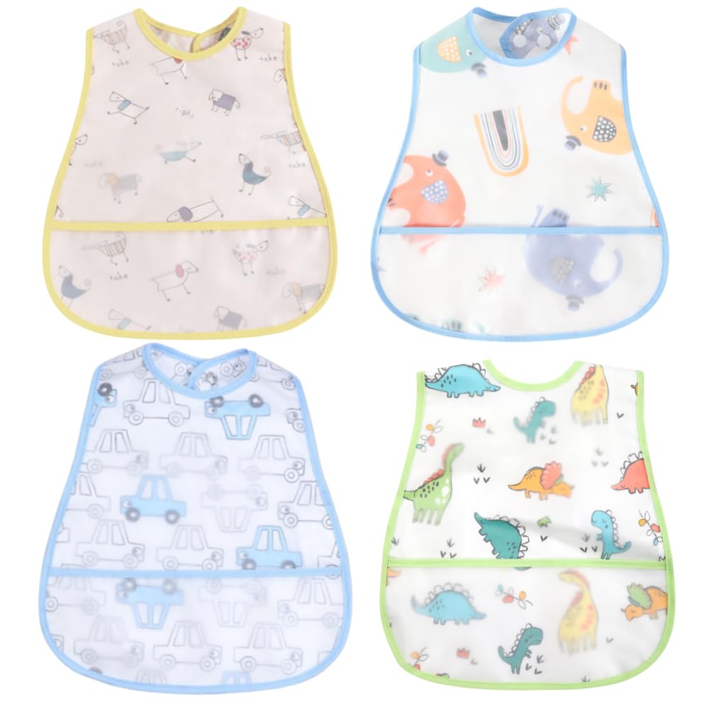 norinori Baby bibs Waterproof Bib - Feeding bib, Adjustable Washable, Soft ForToddler Infant Kids, 0-36 Months