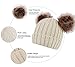 Arctic Paw Beanie for Women Womens Winter Hats Cable Knit Pom Pom Beanie with Faux Fur Ears Beige