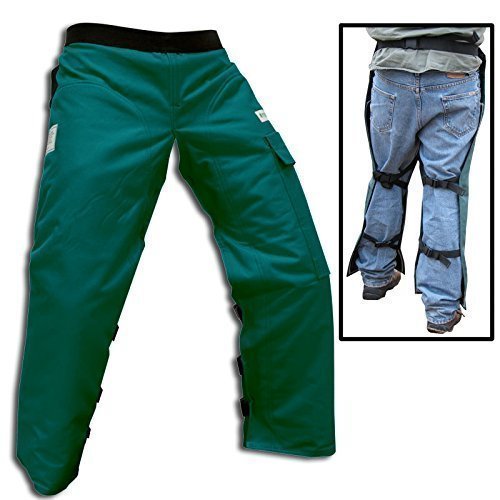 Forester Chainsaw Safety Chaps with Pocket, Apron Style (Short 35", Forest Green)