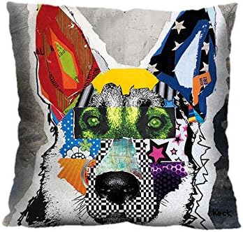 Jessicabilly German Shepherd Dog Pattern 18*18 Square Polyester Zippered DIY Decorative Pillow Case Cover(Twin Sides)