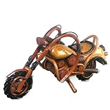 HappyHunsa Chopper Motoercycle model Teak Wood Rattan Thai Handicraft Collectible Model Home Decor Souvenir