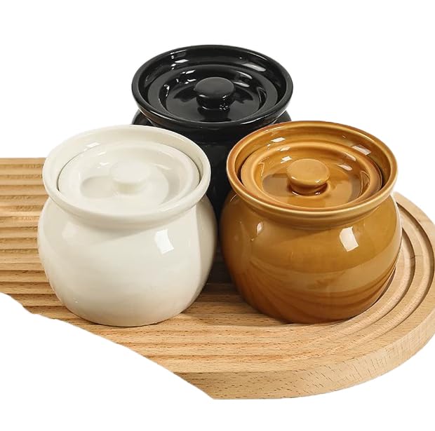 Photo 1 of 3x13.5OZ Ceramic Stew Pots with Lid RedNote (Xiaohongshu) Chinese Egg Custard Pots Make The Beautiful and Delicious Soups