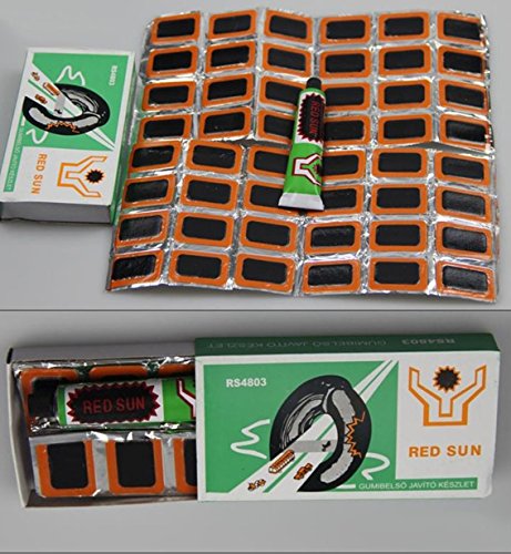 Multi-Function Rectangle Motor Bicycle Bike & Tyre Tire Inner Tube Puncture Rubber Patches Repair Kit (48Pcs)