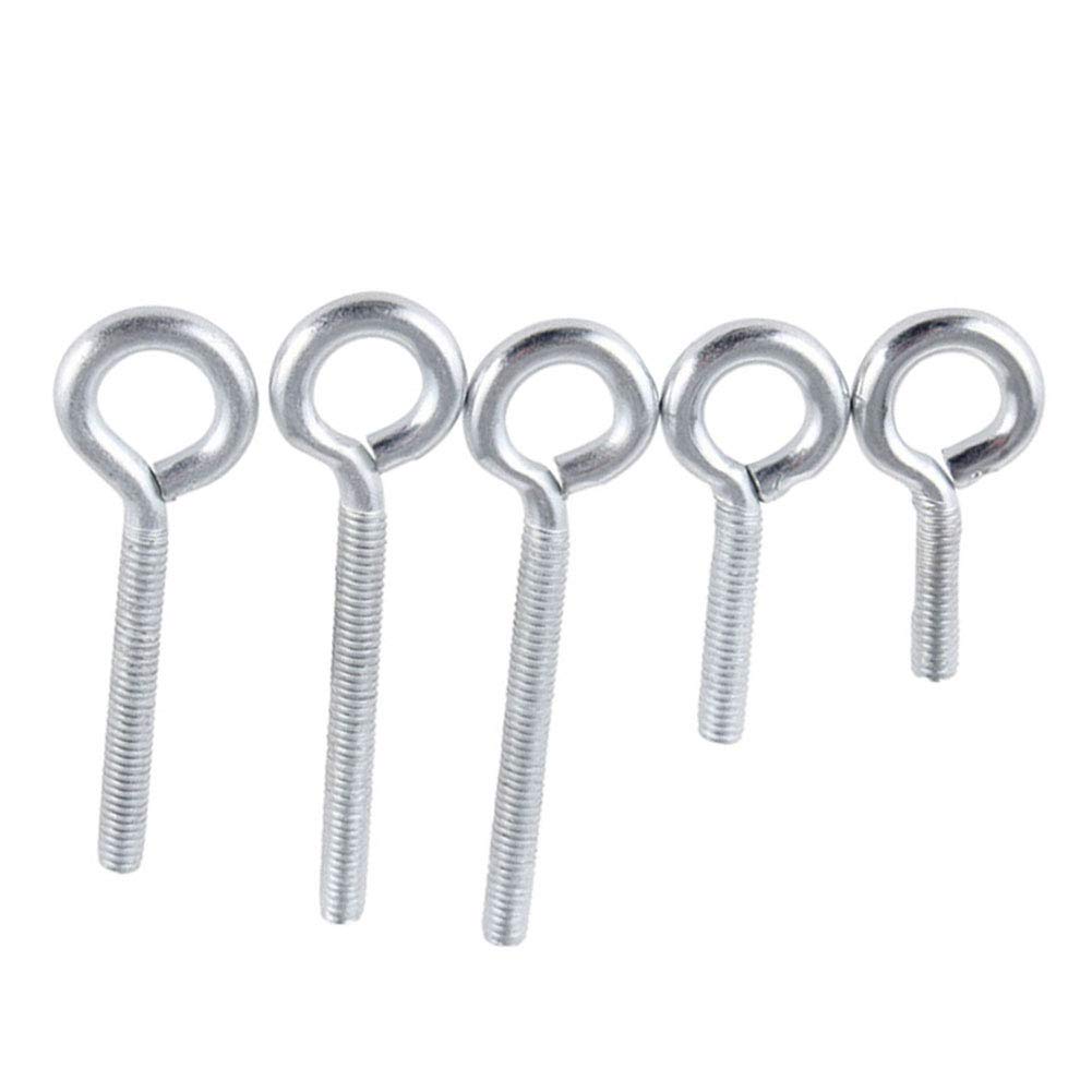Liujiami Eye Screws Hooks Bolt - M3 M4 M5 M6 M8 Screws in Hooks Iron White Zinc Closed Rod Ring Loop Eyes Bolt Carbon Steel Eyelet Screw