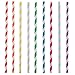 Antner 225Pcs Paper Straws Biodegradable Rainbow Stripe Drinking Straw for Juices Shakes Smoothies and Party Decoration (Rainbow Stripe Paper Straws-225PCS)
