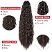 AMELI Kinky Straight Synthetic Ponytail Clip in Hair Extensions One Piece Soft Silky for Women Fashion and Beauty (20inch-Claw, 2(Natural Black))
