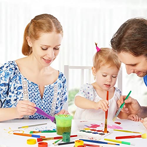 MCPINKY Paint Brushes for Kids, 29PCS All Purpose Paint Brushes with Collapsible Bucket for Acrylic, Oil, Watercolor, Gouache