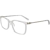 TUMI - VTU803 Unisex Reading Glasses - Blue Light Blocking Eyeglasses for Men &amp; Women - Stylish Rectangle Shape Eyewear - +1.00-53mm - Crystal