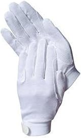 Rhinegold White Cotton Pimple Grip Riding Gloves XS Ladies Non-Slip Velcro view 2