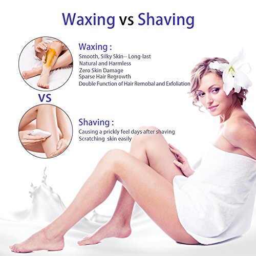 Wax Warmer Waxing Kit - Aldom - Digital LCD Display Hair Removal Wax Pot with Precision Temperature Control (110°F - 276°F), 4-Flavor Wax Beans and 20 Wax Applicator Stickers for Professional Beauty