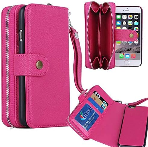 iPhone 6/6S Case(4.7"),VOWTIME 2 in 1 [Separable Megnetic] Back Cover [Wallet Zipper] Flip PU Leather Case for iPhone 6/iphone 6S