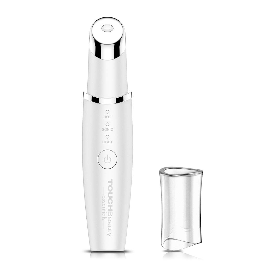 TOUCHBeauty Eye Facial Massager Ionic Wand Dark Circle Remover with 42℃ Heated, Rechargeable Sonic Massager for Anti-Ageing Wrinkle, Puffiness (White)