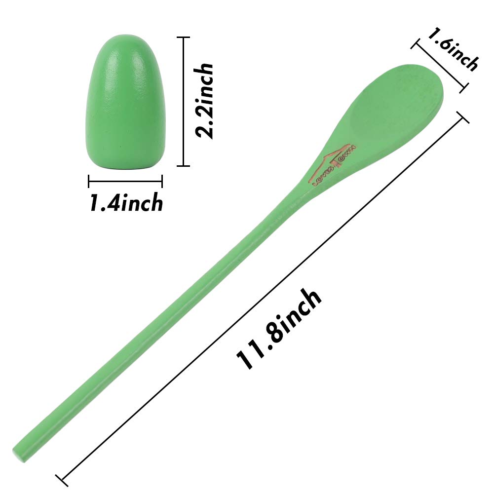 LovesTown 12pcs Egg Spoon Race Game Sets,Wooden Egg Balance Game Relay Race Games for Kids Easter Eggs Hunt Game Outdoor Lawn Games