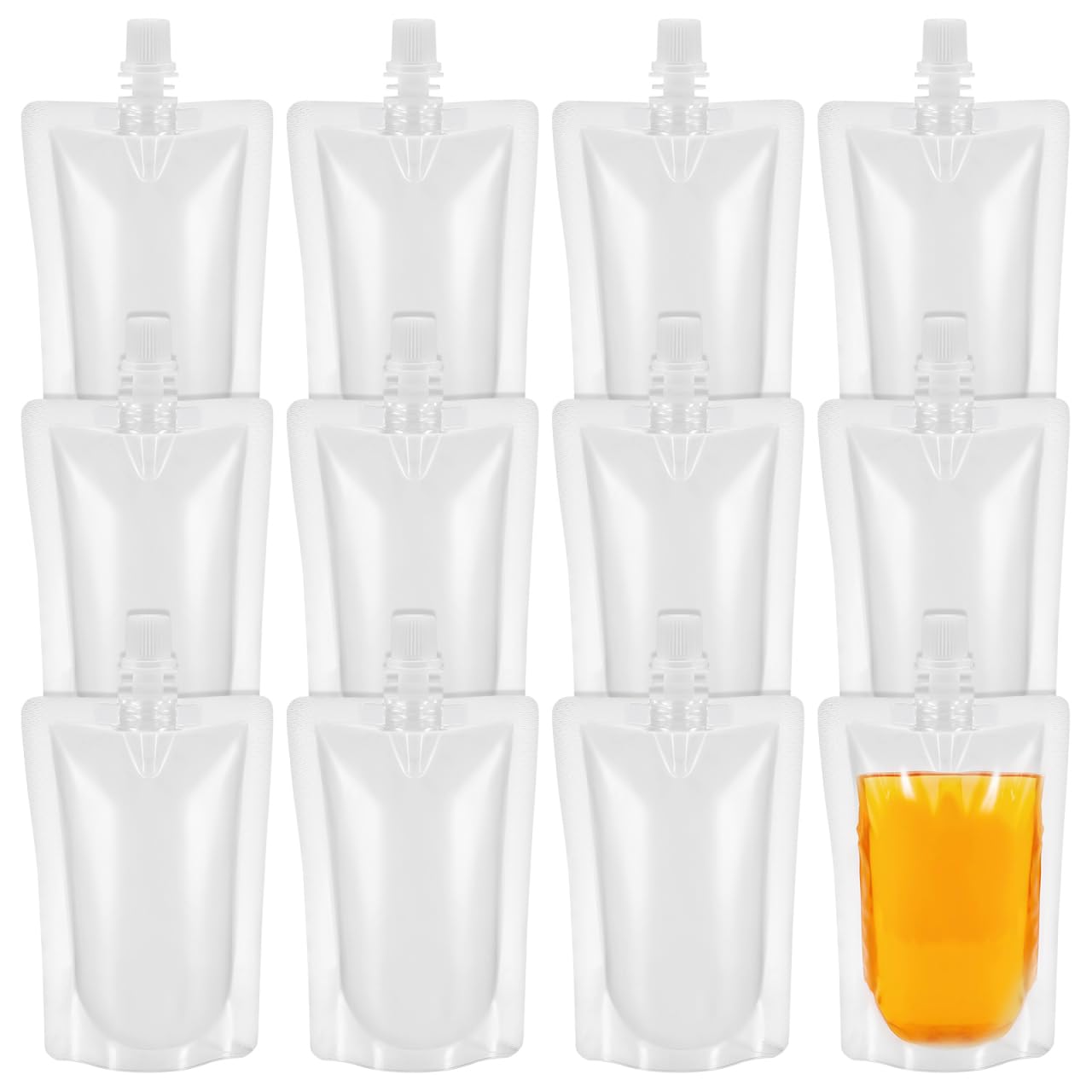 Cabilock Suction Nozzle Seal Packaging Bags 50Pcs 100Ml Transparent Stand-up Liquid Pouches for Juice Soy Milk Drink Storage and Festival Use
