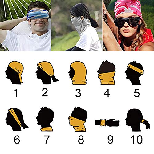 Neck Gaiter Bandana Ear Loops 2 Packs, UV Sun Protection Cool Face Cover Reusable Magic Scarf Balaclava for Men&Women Workout Yoga Running Hiking Motorcycle Cycling Ski