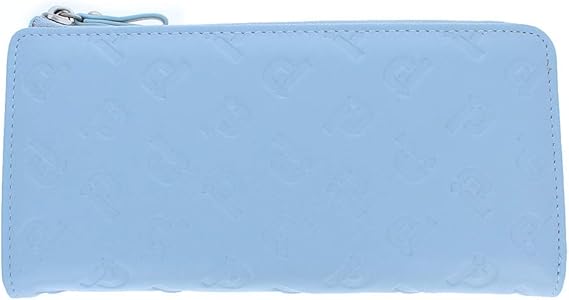 Amazon Co Jp ピッコーネ アッチェッソーリ Picone レディース財布 長財布 牛革素材 レザー ファスナー開閉 使いやすい 大容量 カード収納 型押し モノグラム柄 アイスブルー 服 ファッション小物
