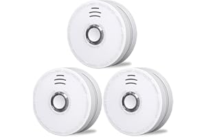 Smoke Detector, Andyssey Fire Alarms Smoke Detectors 9V Replaceable Battery Operated Photoelectric Smoke Alarms with Low Battery Warning, UL Listed Fire Detector for Home, 3 Packs
