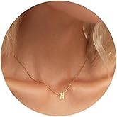 Ovian Gold Initial Necklace for Women 18K Gold Plated Stainless Steel Dainty Small Letters Necklaces Delicate Personalized Monogram Name Necklace