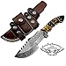 Ram Horn 9.5'' tracker Fixed Blade Custom Hand made Damascus Steel Hunting Knife 100% Prime Quality