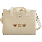 RICHTRUE Kawaii Lunch Bag for Girls Lunch Box Insulated Cute Lunch Bags for Women Insulated Lunch Box for Kids (Beige)