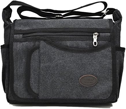 YZSKY Small Canvas Shoulder Bag Messenger Bags Satchel Bag (Black)