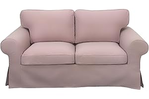 ShanSon Sofa Slipcover Ektorp Loveseat Sofa Cover Replacement for IKEA Two Seat Loveseat Or Armchair Slipcover Replacement (Pink Loveseat)