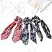 Wooyaya 6Pcs Scarves Scrunchies Tropical Travel Style Elastic Hair Bands Hair Ties Rope Ponytail Holder Hair Accessories for Women and Girls