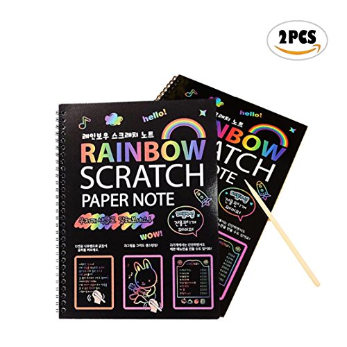 2PCS Nextnol Scratch Art Books,Each Book Have 10 Pages,Total 20 Pages
