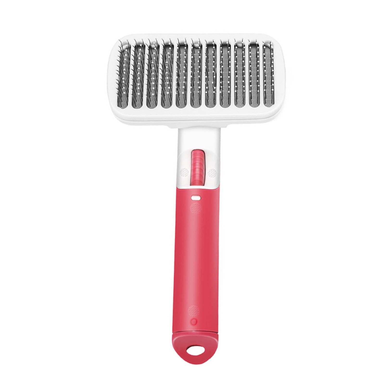 Hesheng Pet Grooming Brushes Self-Cleaning Slicker Brush and Massage Brush for Dogs and Cats Long or Short Hair Removes Loose Undercoat Soft Combs Pet Supplies (Square Comb, PINK)