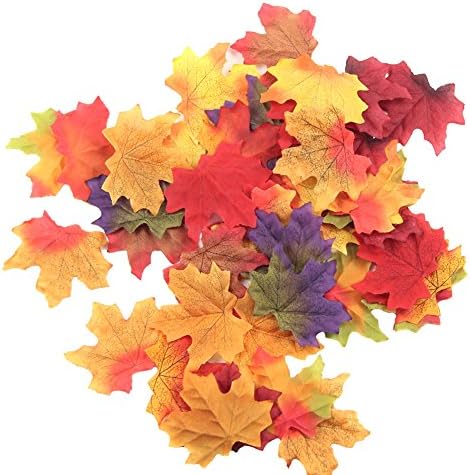 HNXZL 500Pcs Artifical Assorted Maple Leaves Mixed Fall Colored for Wedding Party Events Home Decor(10 Colors)